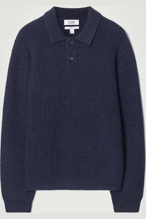 COS TWISTED-YARN WOOL POLO JUMPER