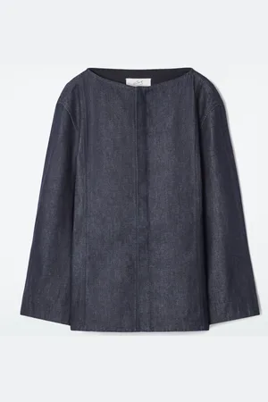 COS THE STRAIGHT-NECK RAW DENIM SHIRT