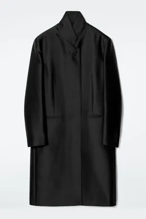 COS SINGLE-BREASTED WOOL-SATIN COAT