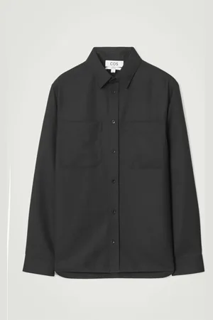 COS RELAXED WOOL-BLEND UTILITY SHIRT