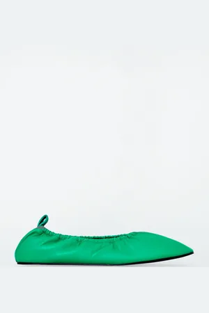 COS THE RUCHED LEATHER BALLET FLATS