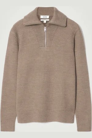 COS MERINO WOOL HALF-ZIP JUMPER