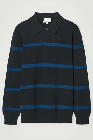 COS STRIPED KNITTED POLO SHIRT