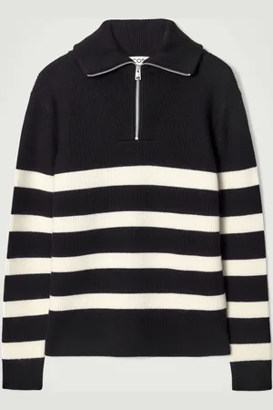 COS MERINO WOOL HALF-ZIP JUMPER