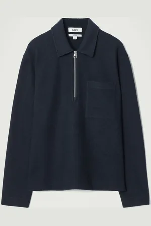 COS HALF-ZIP BOILED-WOOL JUMPER
