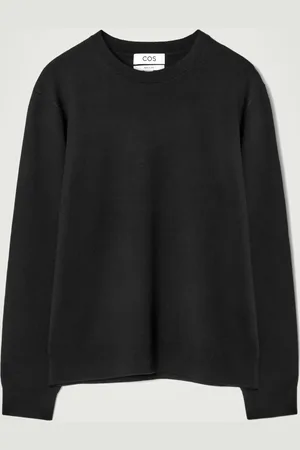 COS LEATHER-PANELLED MERINO WOOL JUMPER