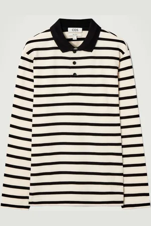 COS STRIPED LONG-SLEEVED POLO SHIRT