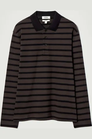 COS STRIPED LONG-SLEEVED POLO SHIRT