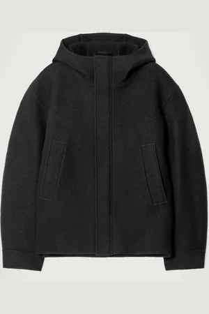 COS HOODED BOILED WOOL PARKA JACKET