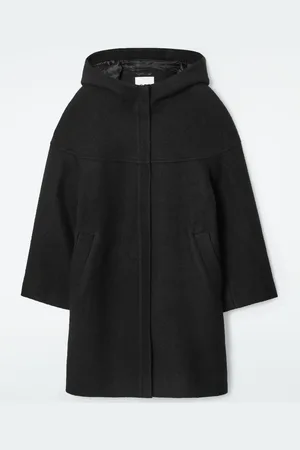 COS HOODED BOILED-WOOL COAT