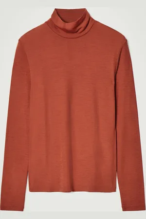 COS SLIM WOOL-JERSEY ROLLNECK TOP