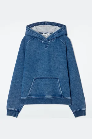 COS DENIM-WASH JERSEY HOODIE