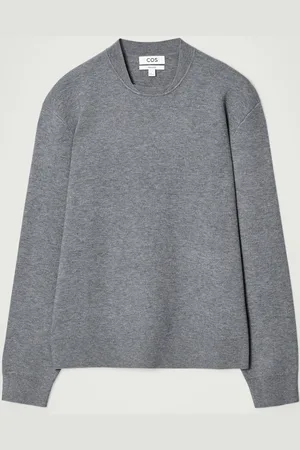 COS DOUBLE-FACED BOMBER-NECK KNITTED JUMPER