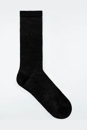 COS SHEER RIBBED WOOL SOCKS
