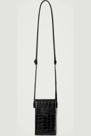 COS CROC-EFFECT LEATHER CROSSBODY PHONE POUCH