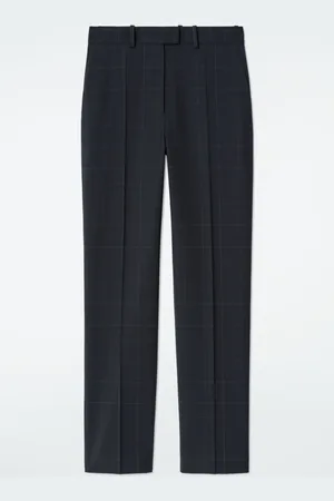 COS WINDOWPANE-CHECK STRAIGHT-LEG TROUSERS