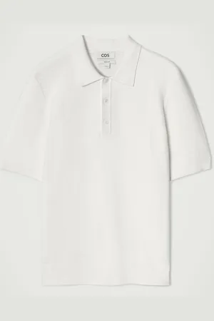 COS TEXTURED KNITTED COTTON POLO SHIRT