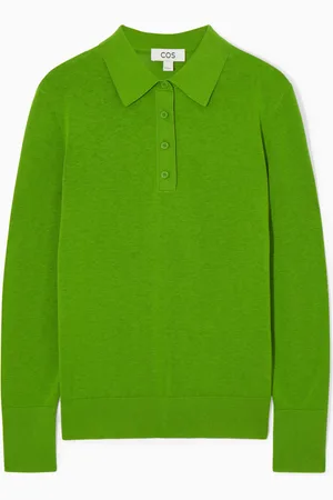 COS KNITTED SILK-BLEND POLO SHIRT