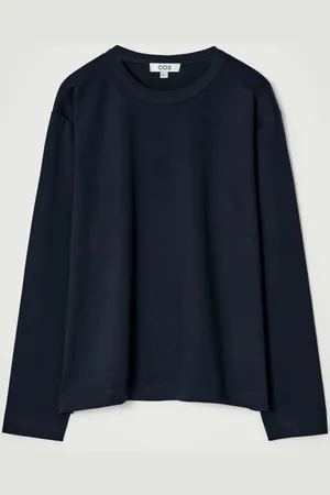 COS RELAXED JERSEY INTERLOCK LONG-SLEEVED T-SHIRT