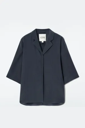 COS CAMP-COLLAR SILK SHIRT