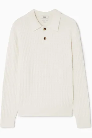 COS TEXTURED KNITTED POLO SHIRT