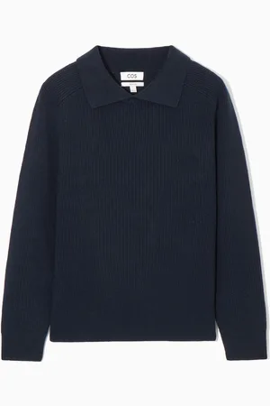 COS OPEN-COLLAR WOOL AND CASHMERE POLO SHIRT