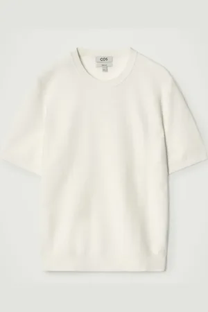 COS TEXTURED KNITTED COTTON T-SHIRT