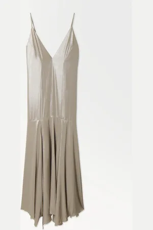 COS Vestido Lencero Acampanado Metalizado