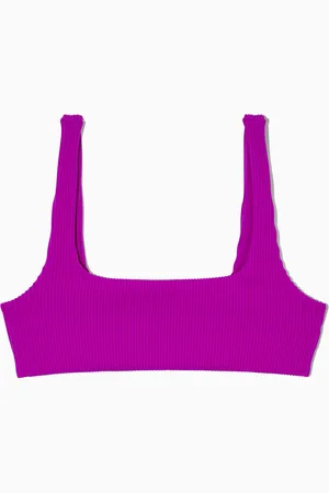 COS Top De Bikini De Canalé Con Cuello Cuadrado