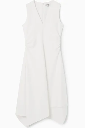 COS Vestido Midi Asimétrico Fruncido