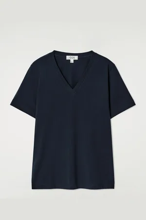 COS Camiseta De Algodón Con Cuello De Pico