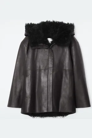 COS Chaqueta De Napa Con Capucha Y Piel De Oveja