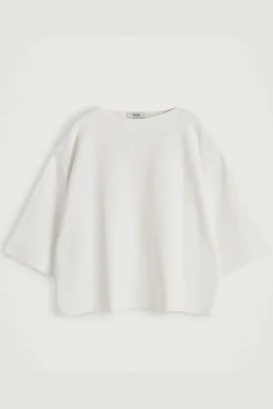 COS Jersey De Manga Corta Con Cuello Barco