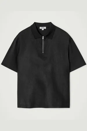 COS Polo De Lino Con Media Cremallera in