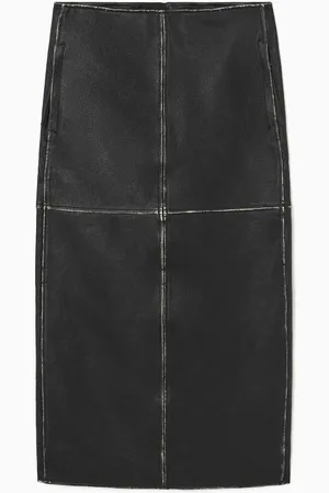 COS Falda Midi Racer De Piel Con Paneles