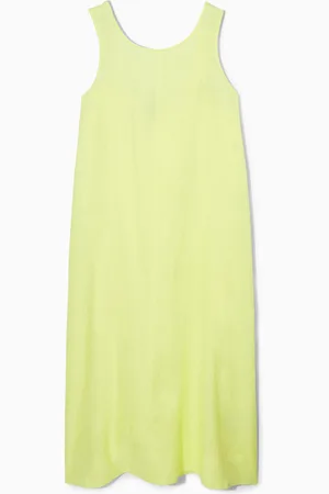COS Gathered Linen Midi Dress in