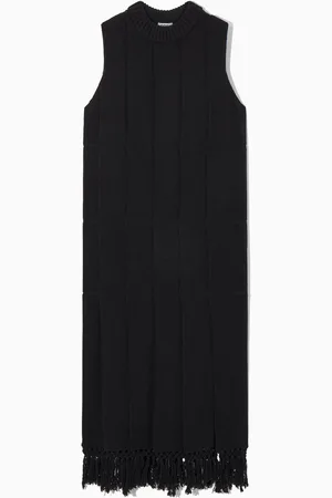 COS Vestido Midi De Lana Con Paneles Desflecado
