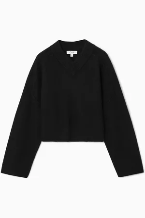 COS Jersey De Lana Cropped Con Cuello De Pico