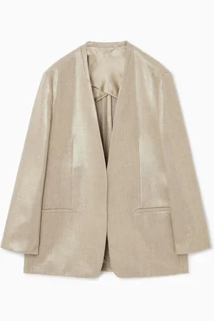 COS Blazer Hopsack Metálico Sin Cuello Relaxed Fit