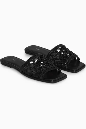 COS Macramé Leather Slides