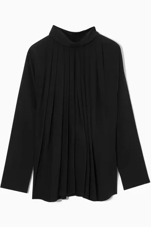 COS Blusa Plisada Con Mangas De Murciélago