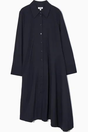 COS Vestido Camisero De Lana Asimétrico