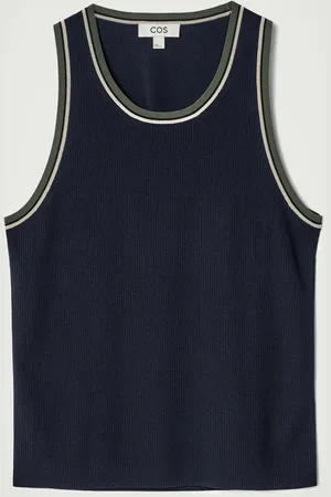 COS Camiseta De Canalé Con Ribete En Contraste