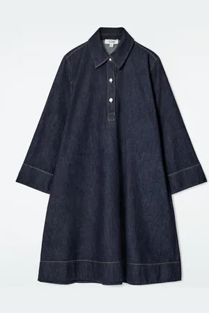 COS Minivestido Camisero Evasé De Denim