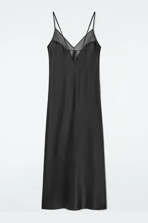 COS Vestido Lencero De Seda Con Paneles Transparentes