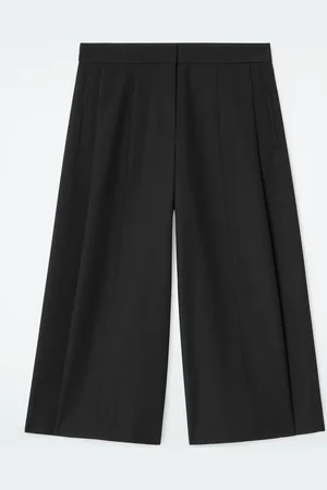 COS Pantalón De Pernera Ancha, Mezcla De Lana, Cropped