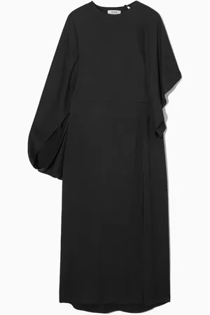 COS Vestido Midi Drapeado De Mangas Asimétricas