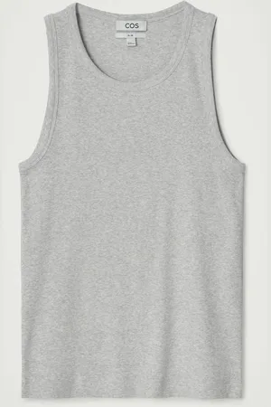 COS Camiseta Sin Mangas Canalé Algodón Slim Fit