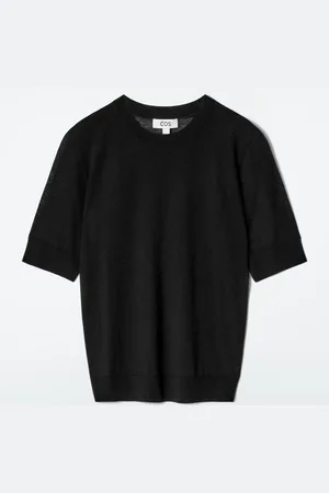 COS Camiseta Ajustada Sin turas De Lana Merino