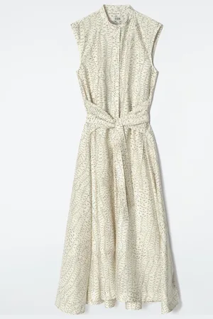 COS Printed Fluid Tiewaist Midi Dress